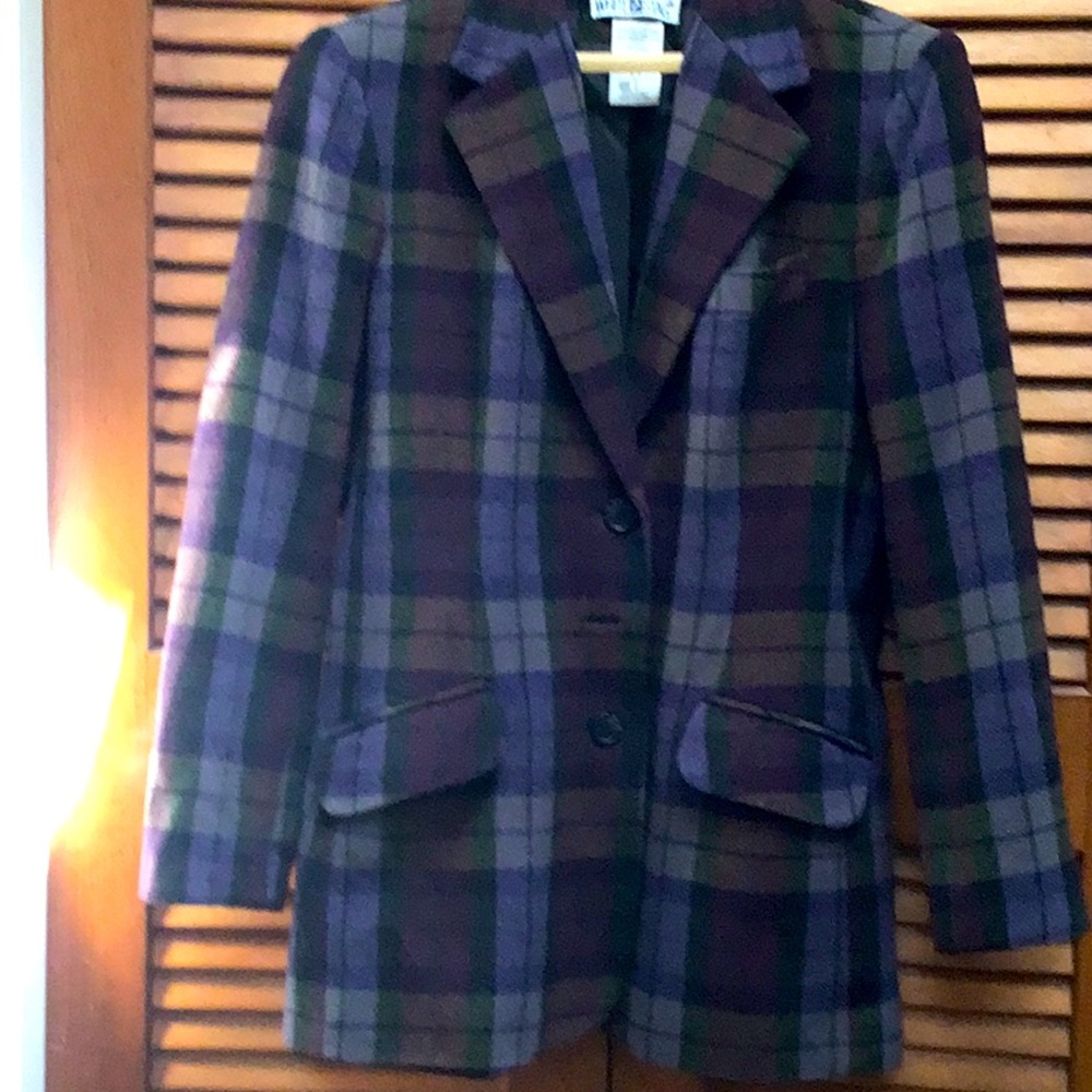 Jacket plaid, purple/ green
